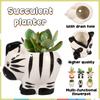 Succulent Flower Pots Creative Animal Ceramics Planter Garden Office Balcony Decoration for Small Plant Flower Cactus with Hole