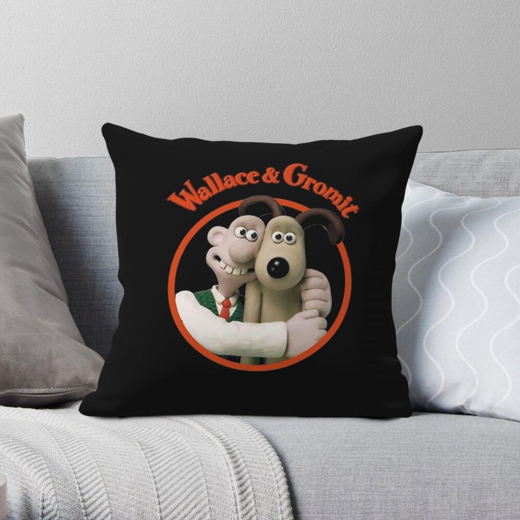 Wallace Gromit Square Pillowcase Polyester Linen Velvet Pattern Zip Decor Pillow Case Room Cushion Cover