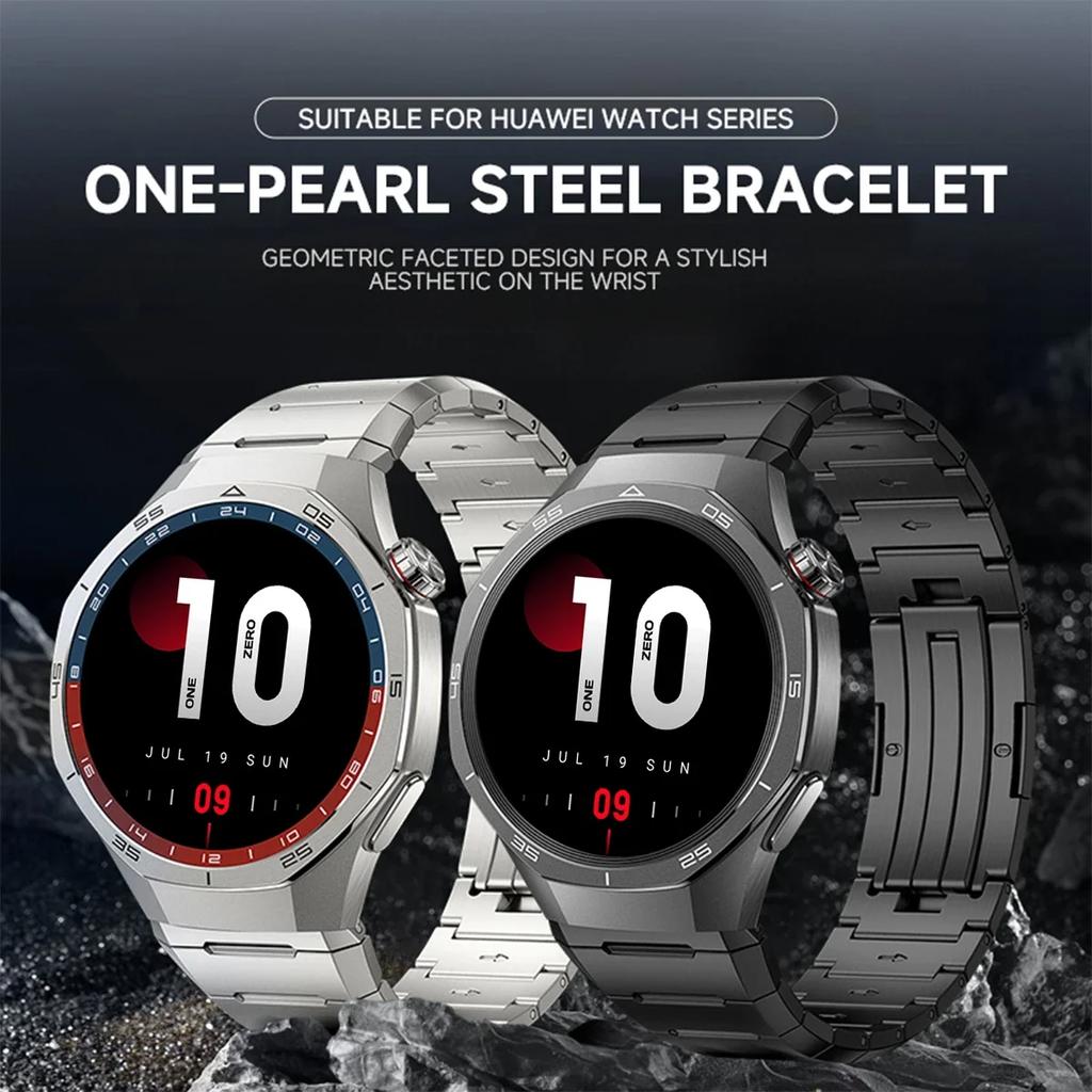 Luxusní nerezový řemínek pro Huawei Watch GT5 Pro Bez mezer Kovový náramek pro Huawei Watch GT4 Pro Specializovaný pánský styl řemínku