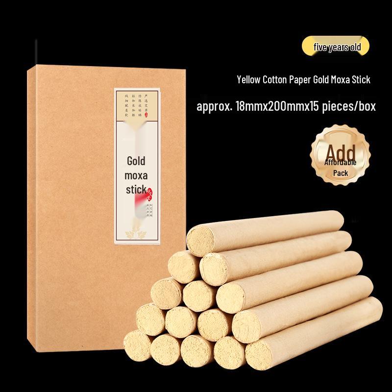 50:1 Gold Moxa Sticks - Three-Year Aged Rolled Mugwort for Moxibustion Therapy