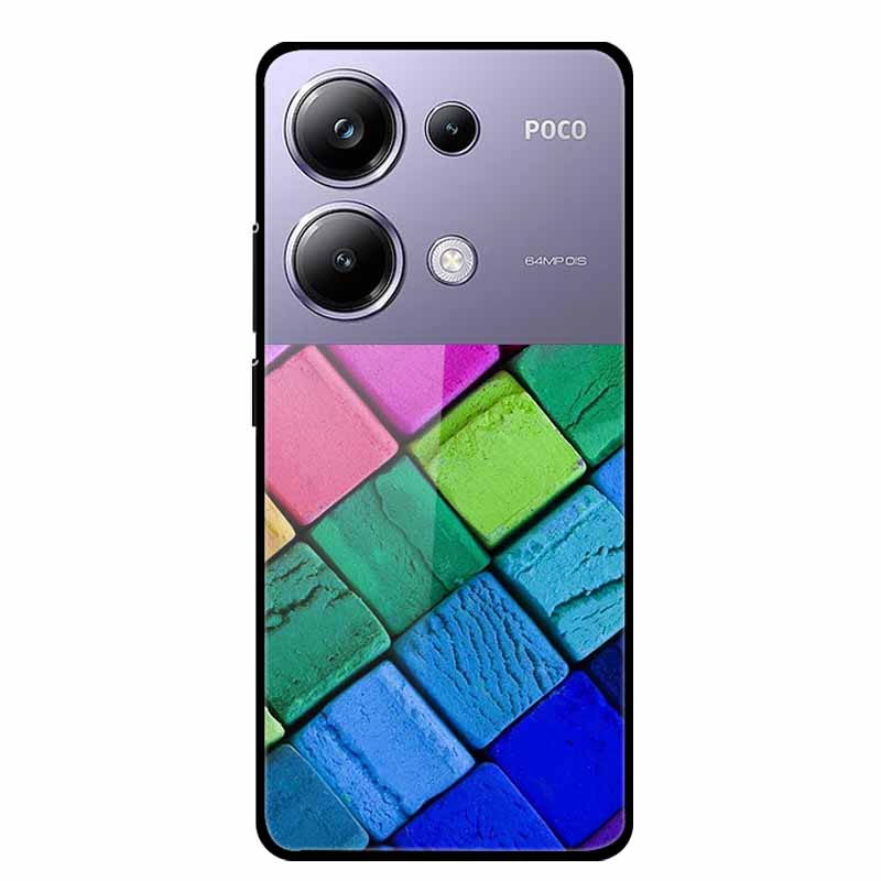 Painting Cover For Poco M6 Pro GlassTempered Glass Case Hard Back Shield for Xiaomi Poco M 6 Pro 6.67" Colourful Phone Fundas