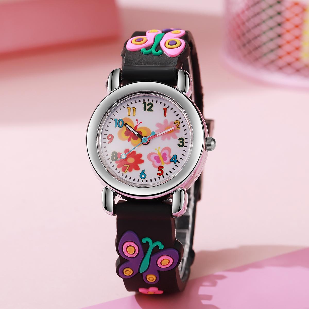 

Cartoon Children s Watch High Beauty Student Girl Colorful Cute Pattern Silicone Watch Sports Watch чёрный