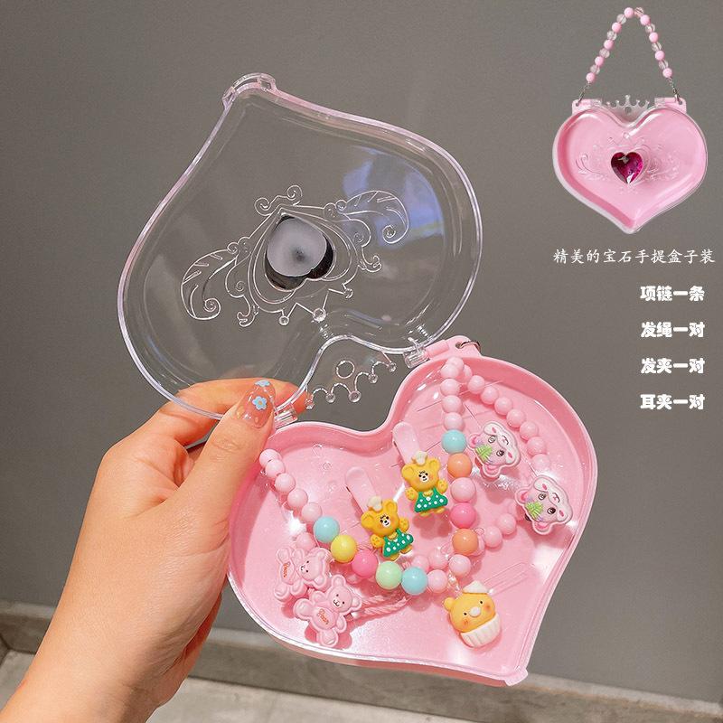 Children's Jewelry, Baby Cartoon Cute Fruit Pendant Bracelet Set, Birthday Gift Box