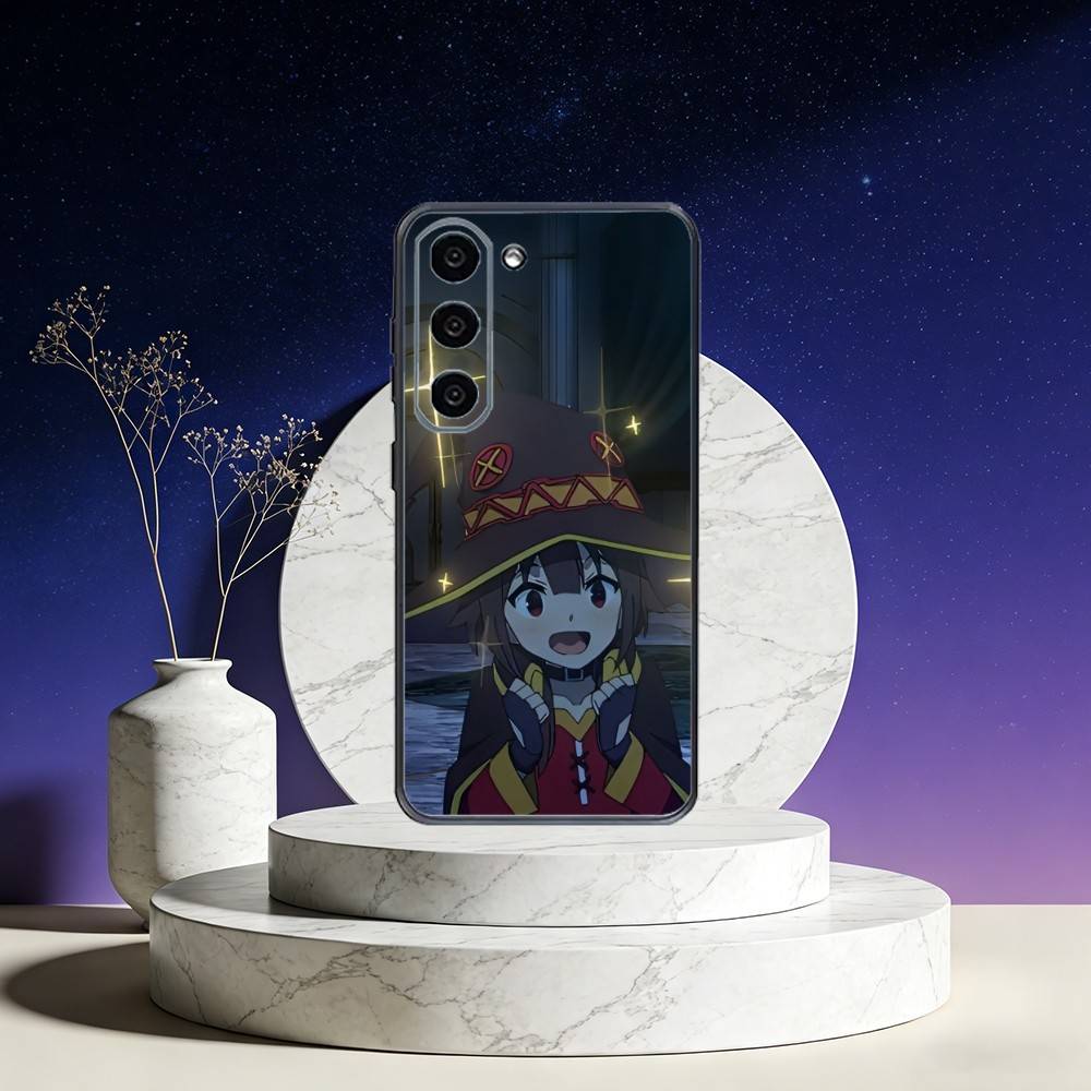 Megumin Anime K-KonoSubaS Phone Case For Samsung Galaxy A73,A72,A71,A70,A53,A52,A51,Others Soft Black Cover