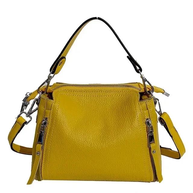 100% Genuine Leather Women Handbags Cowhide Fashion Women Shoulder Bag Luxury Ladies Messenger Bags High Quality Female Tote Bag