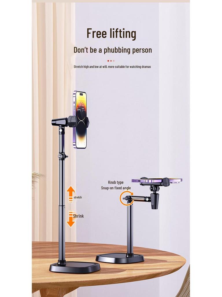 Rilipu Dual Device Adjustable Aluminum Phone Stand for Live Streaming and Overhead Shots
