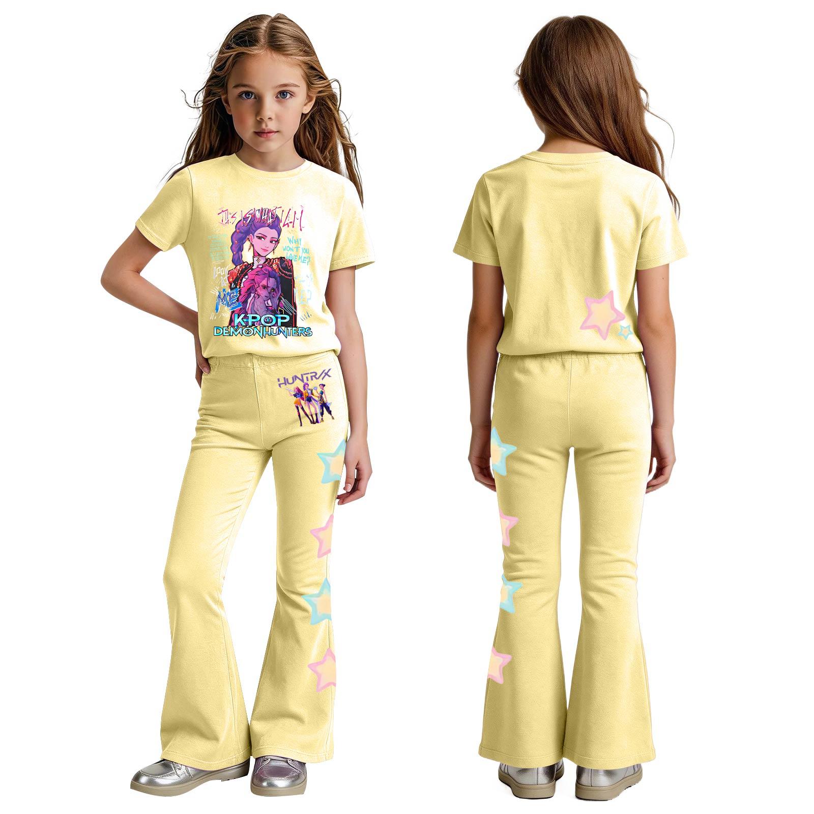 

Комплект одежды для новорожденных девочек и мальчиков, свободная футболка с принтом и штаны 150 жёлтый