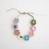 Vintage flower garden crochet bracelet