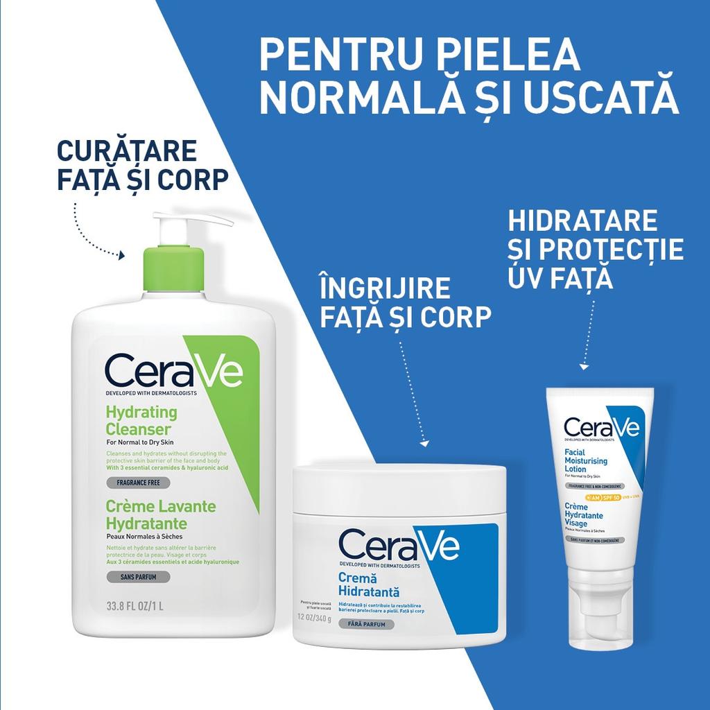 CeraVe Hydrating Facial Cleanser Gel with Ceramides and Hyaluronic Acid for Normal To Dry Skin, 976 Ml