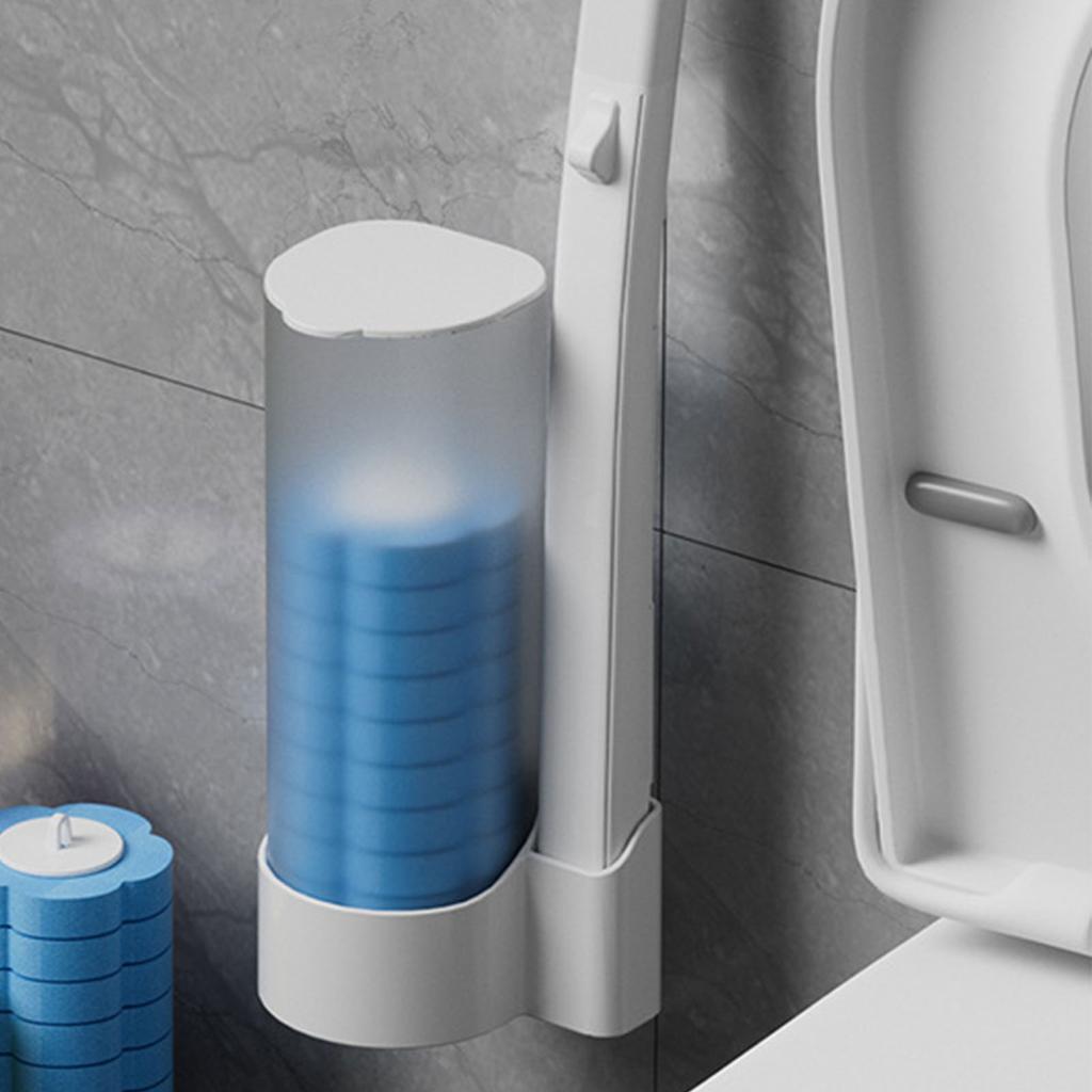 Disposable Toilet Brush Set Remove Stains Toilet Cleansing Brush with 6 Replaceable Dissolving Brush Head