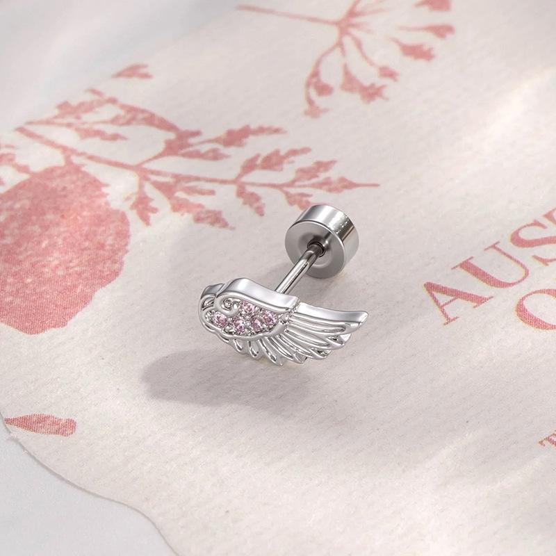 1Pc Women Creative Fashion Wings Ear Bone Nails angel earrings minimalist  Handmade