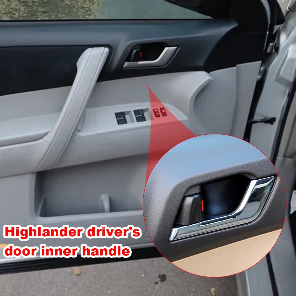 for Toyota Highlander 2008-2013 Car Interior Door Handle Silver Left Front Driver Side Primed with Door Lock Button Accessories