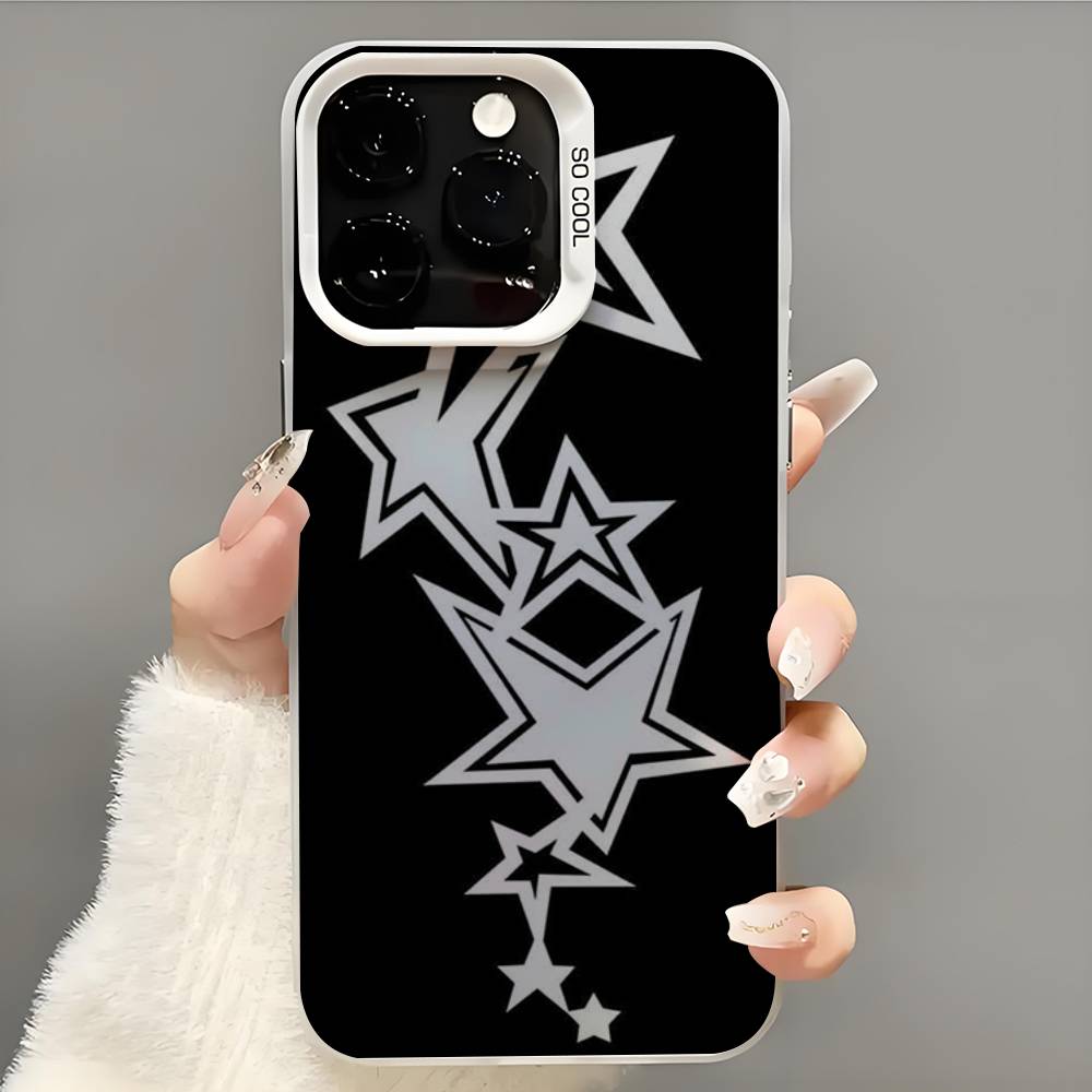 Cute Korean Ins Y2k Star Phone Case  Phone Case For iPhone 14 16 15 11 12 13 Pro Max Mini Plus Shockproof Cover