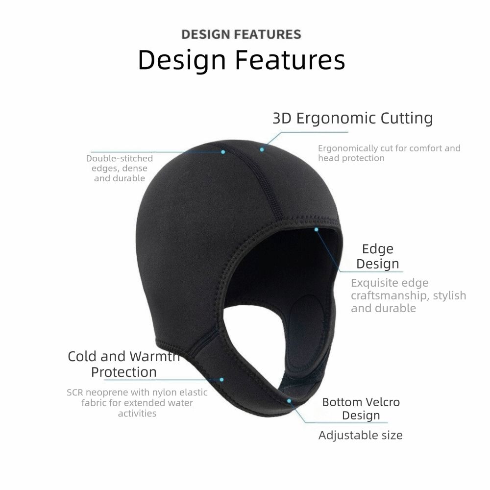 Stretchable Diving Hood Waterproof Surf Diving Cap Water Sports Swimming Cap Kitesurf