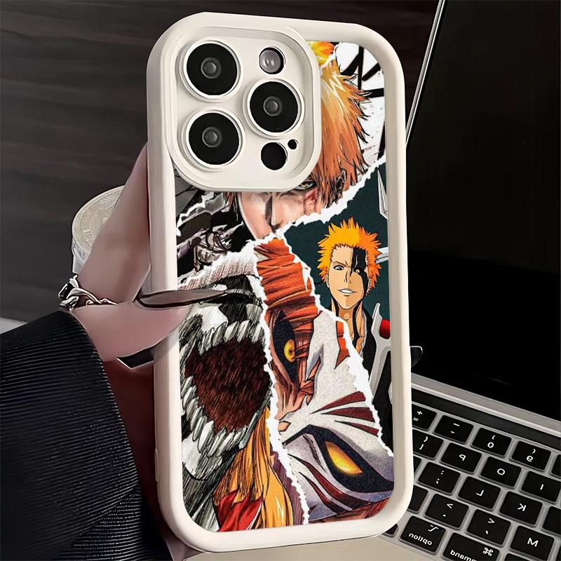 Phone Case for iPhone 17 Air 16E 15 16 Pro Max Bleach Anime Ichigo Kenpachi Cover 14 Plus 13 12 Mini Soft Shell Silicone Fundas