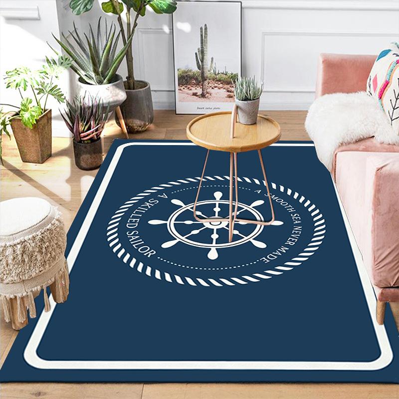 1Pc Smooth Sea Sailor Quote Rug, Office Carpet Indoor Outdoor Doormat, Non-Slip Soft, Living Room, Christmas Halloween Gift. M928577