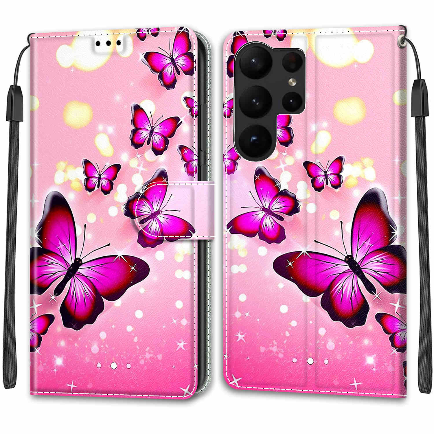 

Розкішний розписний шкіряний чохол Wallet Book Style Protective Cover для Samsung Galaxy S25 S24 S23 S22 S21 Ultra Plus S24FE S23FE S20 S10 S9 S8 S7 Samsung Galaxy S22 Plus