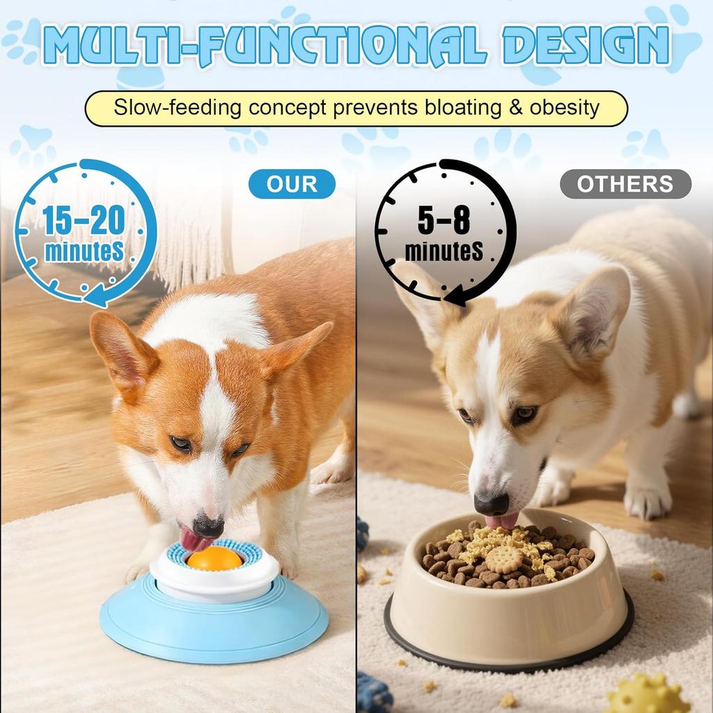 Lick Ball Dog, Lick Toy Dog for Liquid Food, Lick Sphere for Pets with Roll Ball, Dog Lick Ball for Liquid Food, Slow Feeder Lick Bowl for Dogs