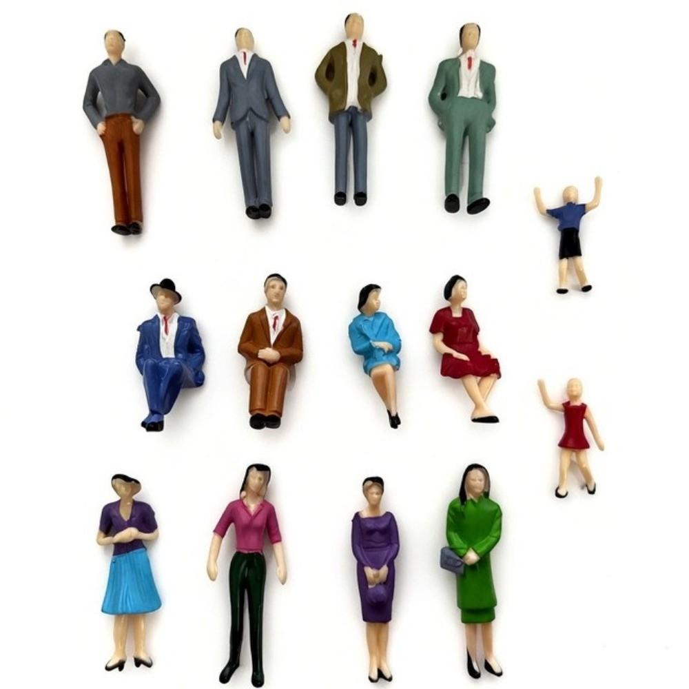 10pcs Colored Sand Table Model Figurines ABS Crafted Hand-Painted Figurines  Model Landscape