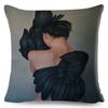 Sexy Flower Feather Women Cushion Cover Decor Harajuku Aesthetics Lady Double Print Pillowcase for Sofa Home Linen Pillow Case