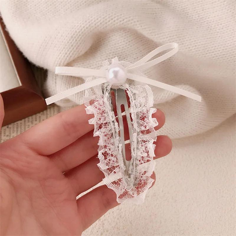 

6pcs Lace Butterfly Hair Clip Bow for Women Girl Hairpins Korean Fairy Pearl Ribbon Kpop Sweet Kawaii Cute Hairclips Accessories