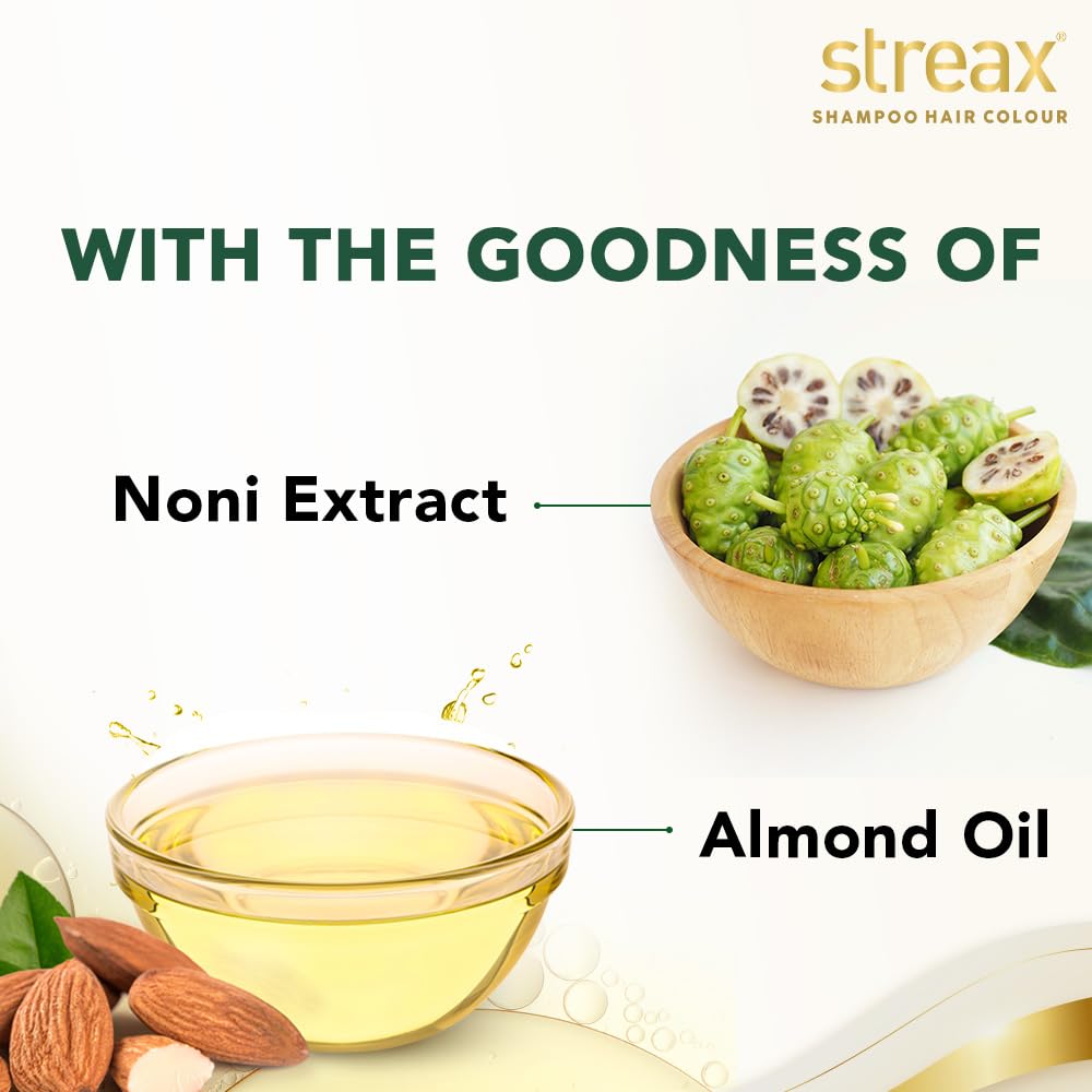 Streax Shampoo Haarfarbe 60ML Naturschwarz Einfache DIY Grauabdeckung Semi-permanente Haarfarbpackung