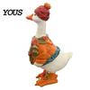 Quirky Seasonal Ornament Goose Statue, Decorative Lawn Ornament, Durable Resin Rustic Style Garden Animal Sculpture Figure, for Patio