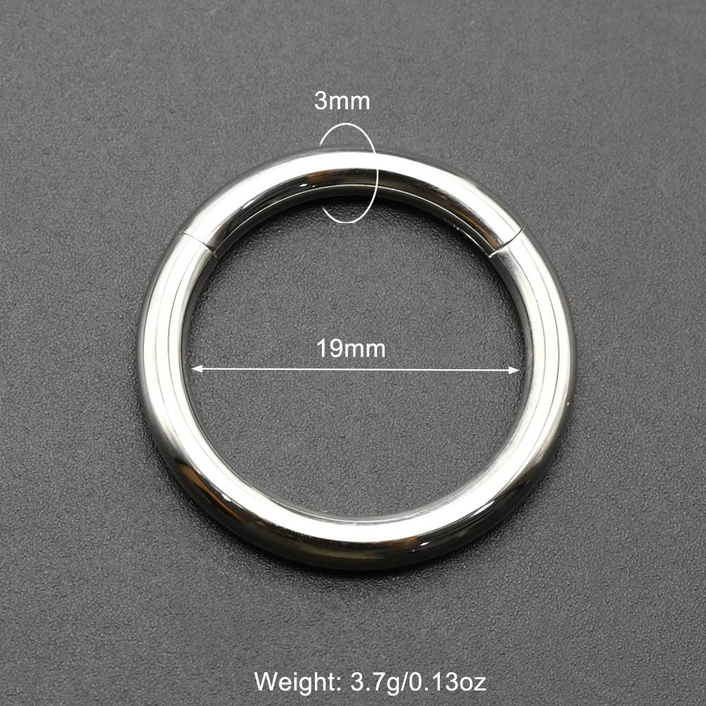 Glatte Scharnier-Segment-Creole aus Edelstahl 00G Große Größe Septum Clicker BCR PA Piercing Nasenring Ohrdehner Gewichte