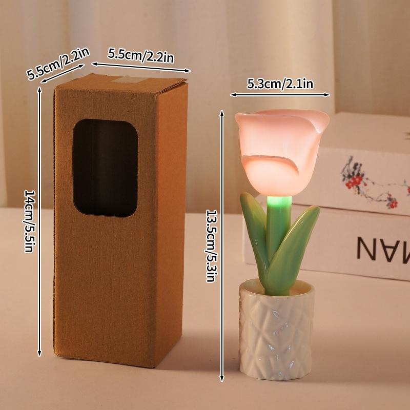 Tulip Nightlight Bedside Lamp Desk Accessories Bedside Atmosphere Light Home Decoration Photo Props Birthday Decoration