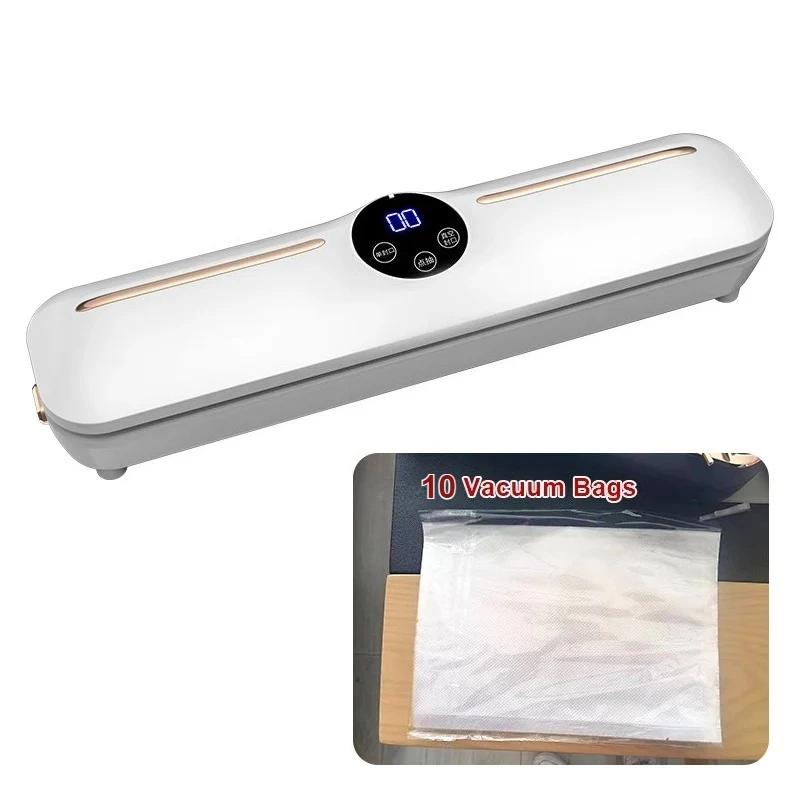 

Бытовая беспроводная многофункциональная вакуумная упаковочная машина, машина для запайки для сохранения продуктов, автоматическая запаечная машина с ЖК-экраном UK Plug белый