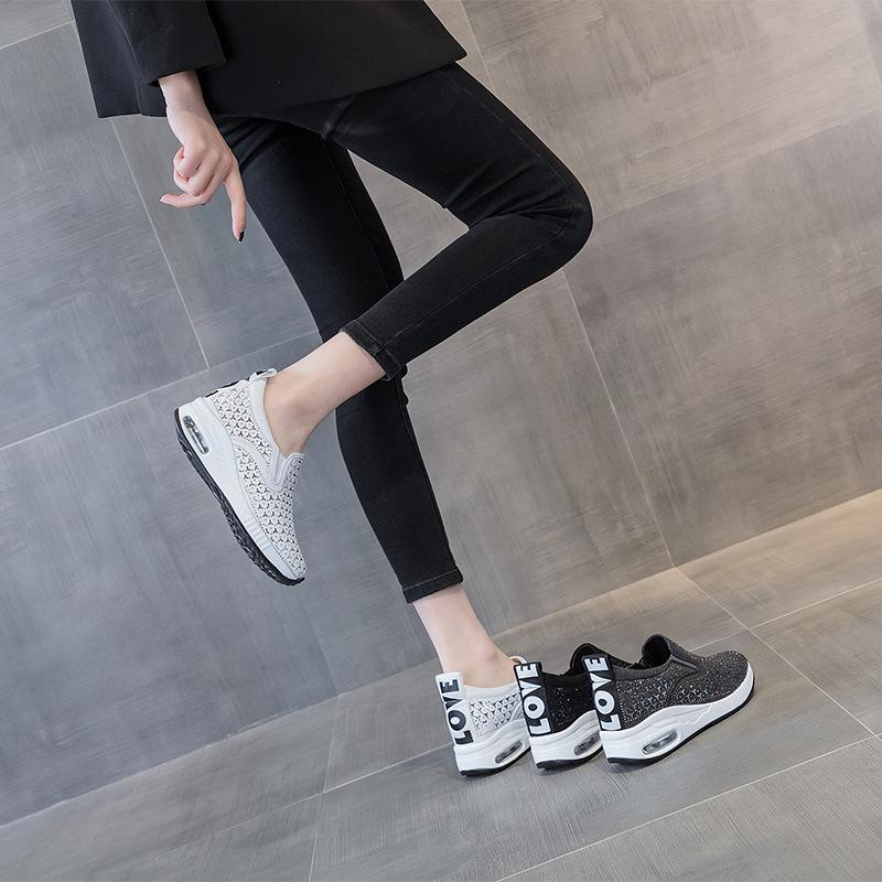 Fujin 6cm Новинка 2024 року на синтетичній платформі Танкетка Весна Літо Зручне модне взуття високого бренду Масляні кросівки Повсякденні туфлі-човники