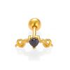316L Stainless Steel Star & Moon Ear Cartilage Studs - Colorfast Oil Drip Round Ball Spiral Design.