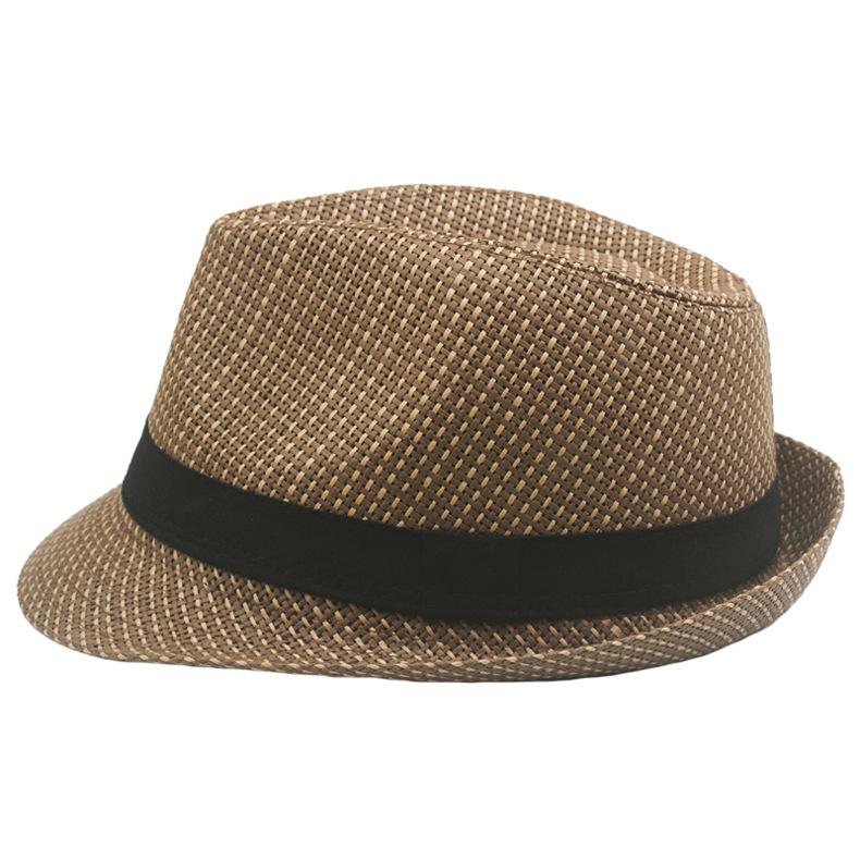 Jue Hat Sommer-Strohhut für Herren mittleren Alters und älterer Herren, britischer kleiner Zylinder, Outdoor-Sonnenschutz, Gentry-Hut