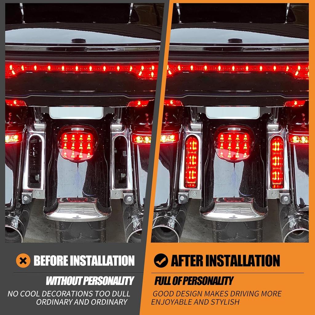 Rear Saddlebag Accent LED Light Insert Filler Support Running Turn Signal Brake Light Fit For Harley Touring Road King Ultra Limited Street Road