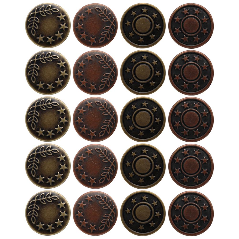 Buy 20pcs Button for Jeans, 17mm NoSew Removable Metal Steel Jean Snap