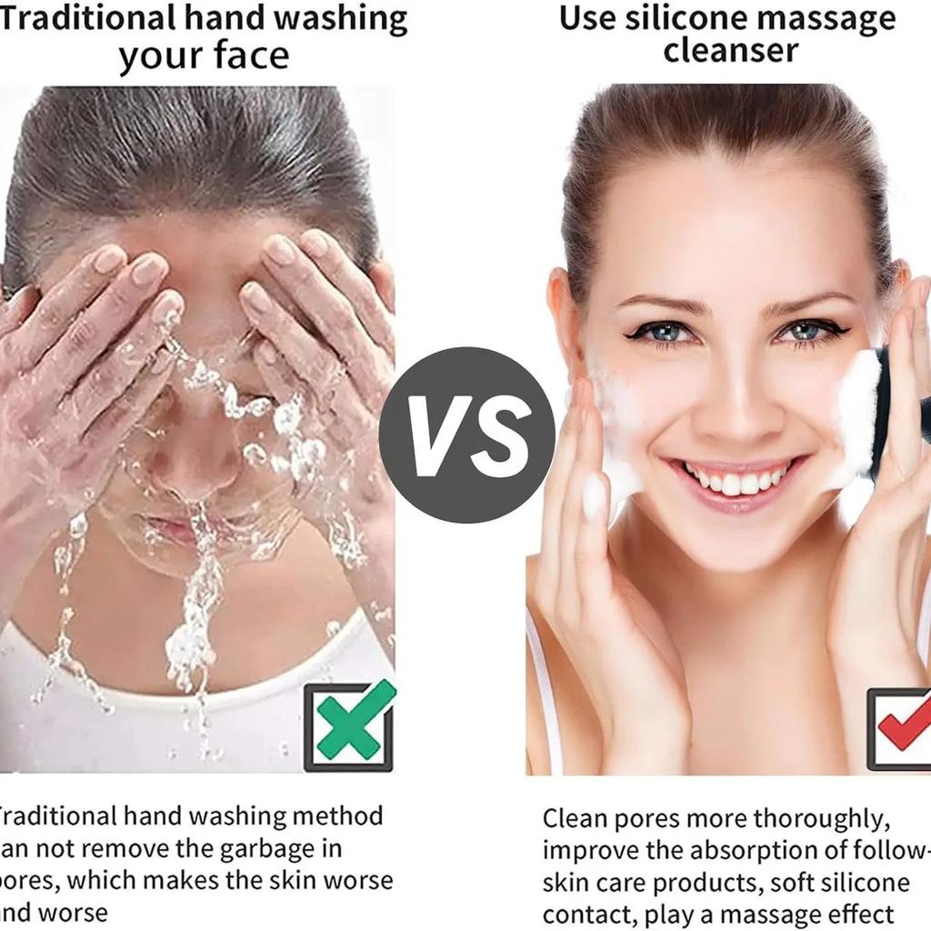 Scrubber de față din silicon pentru bărbați și femei Perie de curățare a feței Perie de spălare a feței din silicon Perie de curățare manuală pentru îngrijirea pielii