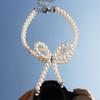 French Gentle Temperament Highlight Shijia Pearl Bow Necklace Bracelet Earrings Ring Four-Piece Set Women 999