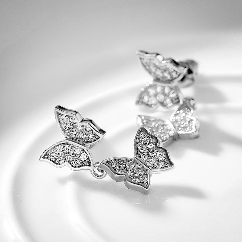 BELLA BOX Módne dámske náušnice s motýľom Vyhlásenie na párty Denné nosenie Visiace náušnice Dámske svadobné zásnubné šperky