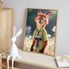 Disney 5D DIY Diamond Painting Zootopia Illustration Cartoon Full Diamond Mosaic Diamond Painting Art Wall Decoration Craft Set