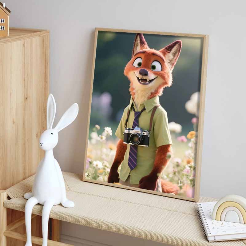 Disney 5D DIY Diamond Painting Zootopia Illustration Cartoon Full Diamond Mosaic Diamond Painting Art Wall Decoration Craft Set