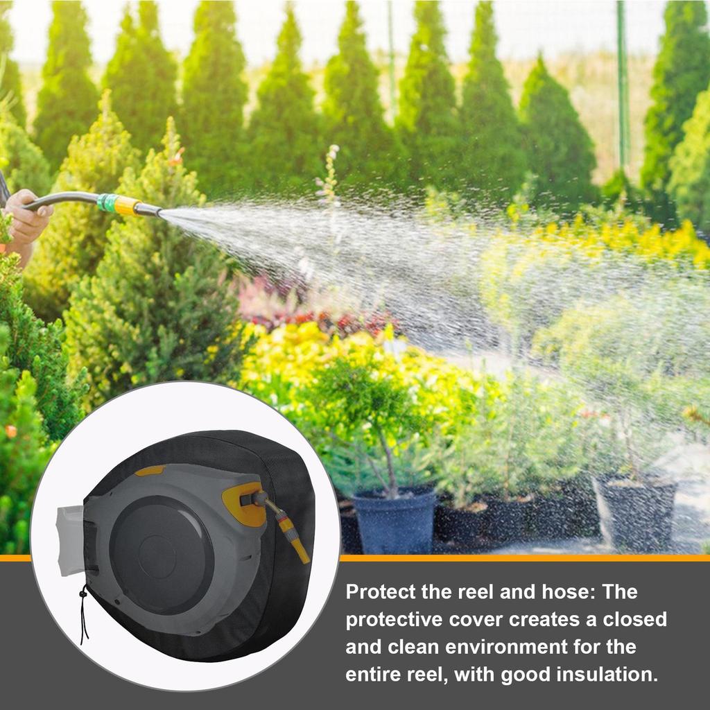 Cord Reel Cover Hose Cart Accessory Protective Dust Outdoor Rain Garden Protection 420D Waterproof Anti-Fading Cover