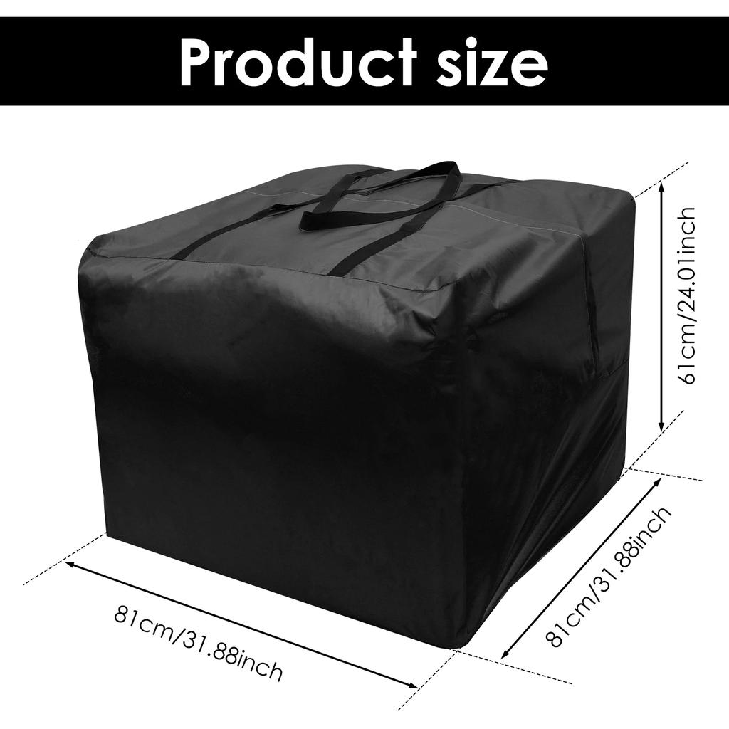 Cushion Storage Bag with Handles Large Capacity Furniture Protective Cover Outdoor Garden Waterproof Dustproof Organizer