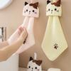 Hanging Hand Towel For Home Use Cartoon Coral Fleece High Absorbency And Softness Hangable Towel Convenient