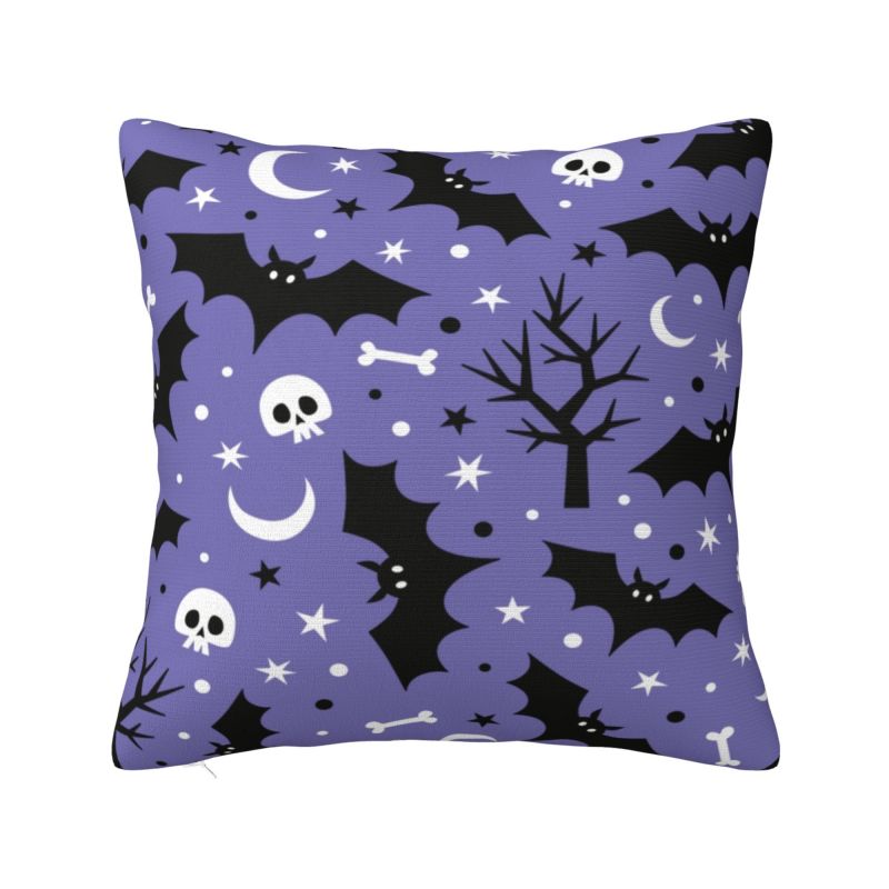 Custom Halloween Pumpkin Witch Skull Pattern Pillowcase Luxury Cushion Cover Car Pillowcase