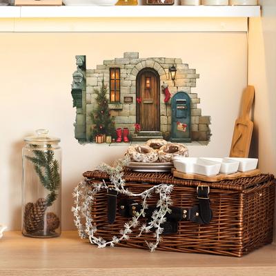 Cartoon Retro Christmas Atmosphere Wall Stickers for Living Room and Bedroom Decoration