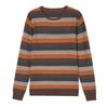 Women's Casual Pullover Knitted Sweater Tops with Contrast Color Striped Long Sleeve and Round Neck for Autumn Winter Comfortable
