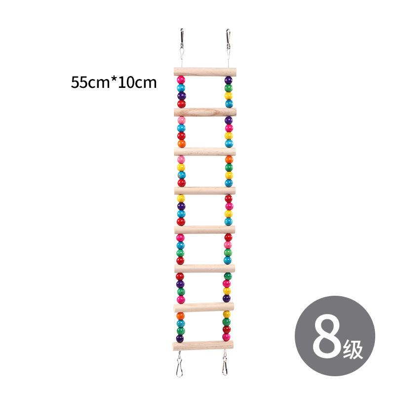 Wood Parrot Toys Bird Toy Cage Bird Accessories Swing Suspension Bridge Ball Cage Bells Pet Supplies Set
