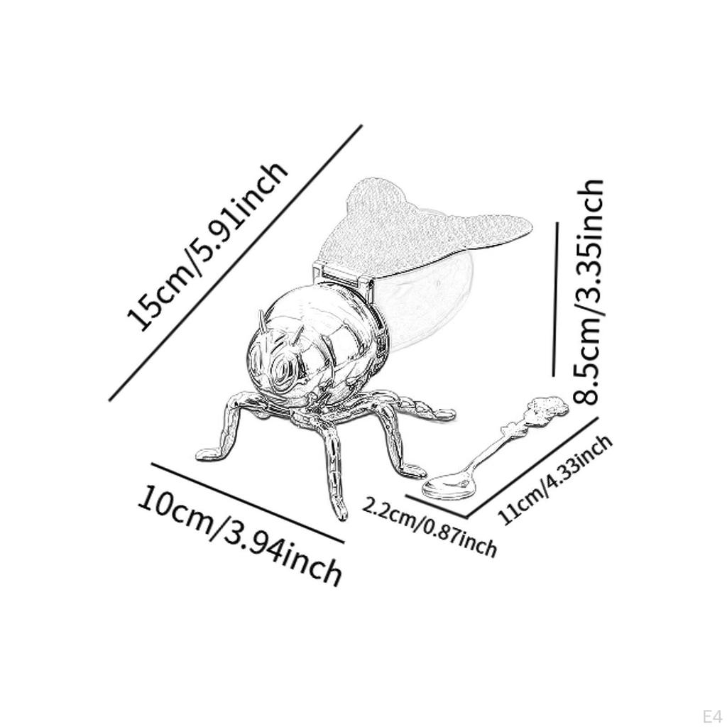 Bee Honey Jar Seasoning Ornament Multipurpose with Spoon Creative Storage Pot Condiment