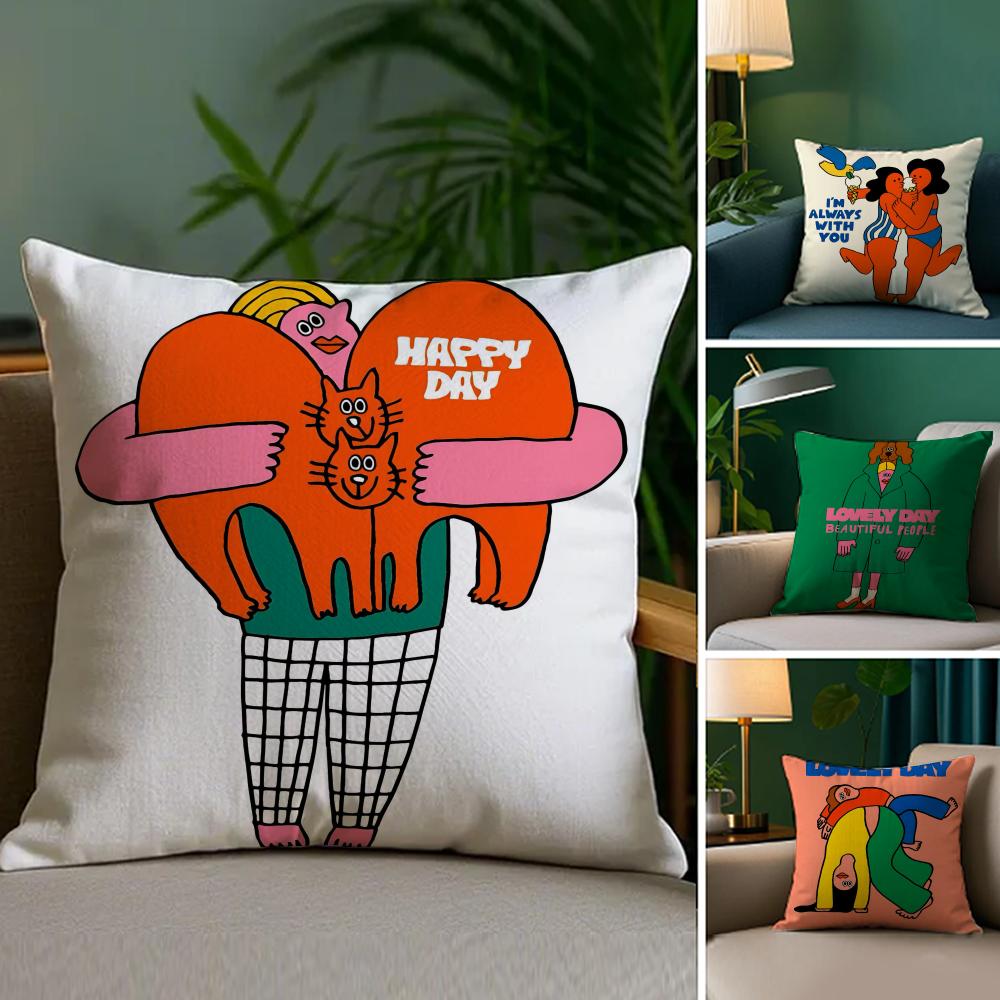 Embrace Creativity Pillow Case Silky Elegant Comfort Sofa Bed Invisible Zipper