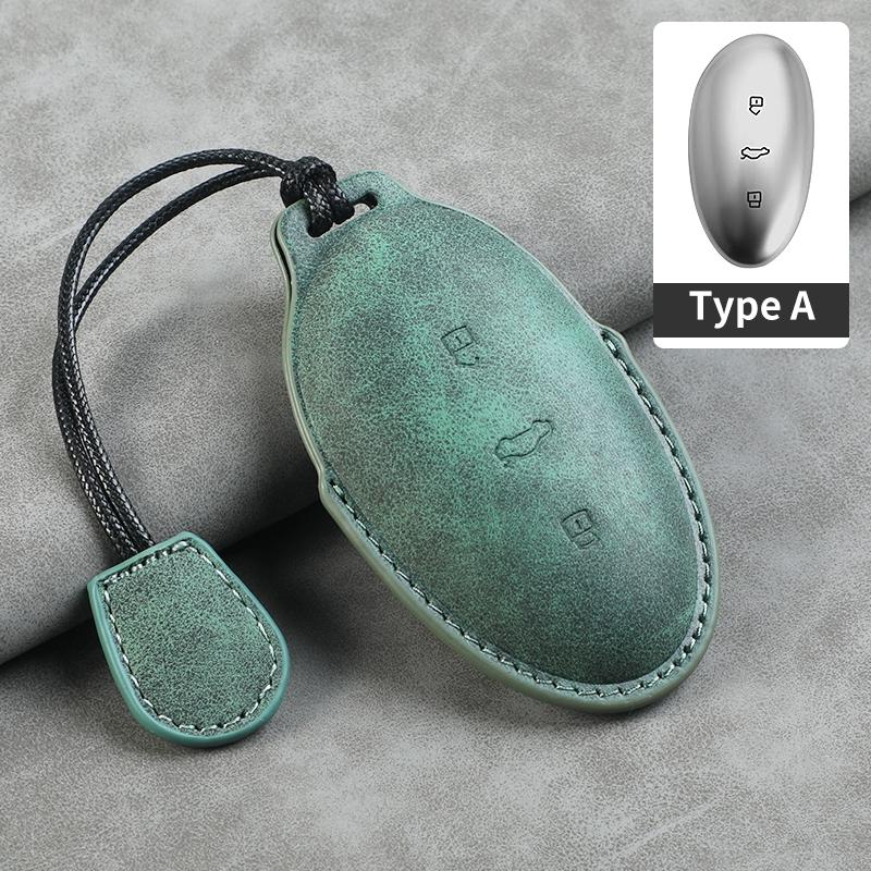 For RISING AUTO F7 R7 22-23 Leather Car Key Bag Case Wallet Holder Key Cover Key Chains